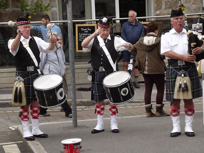 Kernow Pipes & Drums at St Ives festival 2013