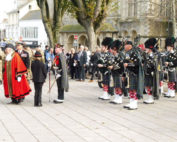 kernow pipes and drums at falmouth remembrance parade 2016