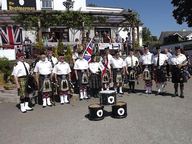 Kernow Pipes and Drums at Dobwalls Help the Heroes fundraiser 2013