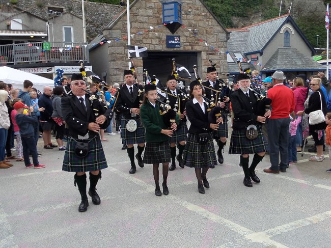 Kernow Pipes and Drums at Newquay lifeboat day 2014