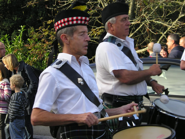 Kernow Pipes and Drums at Truro Carnival 2011