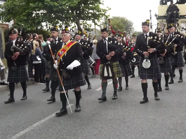 Kernow Pipes and Drums at Falmouth carnival 2013
