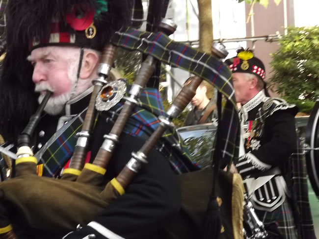 Kernow Pipes and Drums at Falmouth Remembrance parade 2013