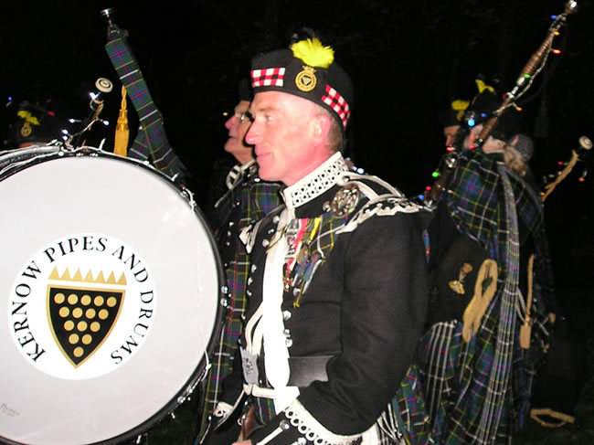 Kernow Pipes and Drums at Truro City of Lights 2013