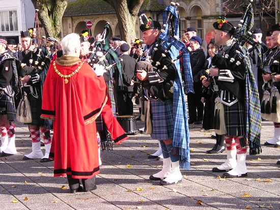Kernow Pipes and Drums at Falmouth Remembrance parade 2012