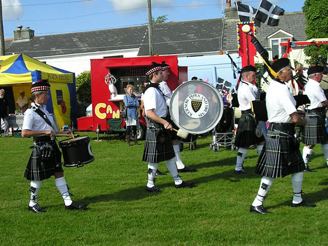 Kernow Pipes and Drums at Constantine carnival 2011