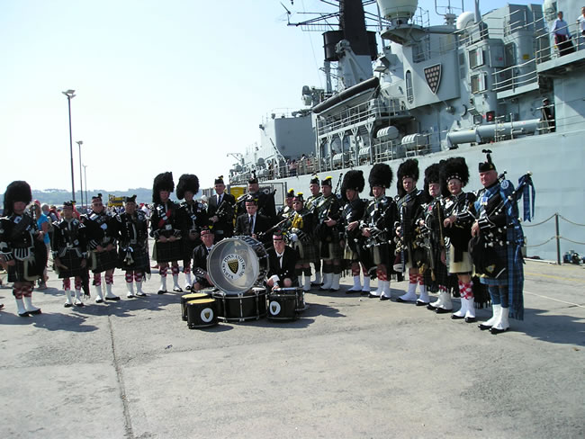 Kernow Pipes and Drums at HMS Cornwall 2011