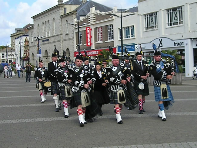 Kernow Pipes and Drums at RBL 90th birthday Truro 2011