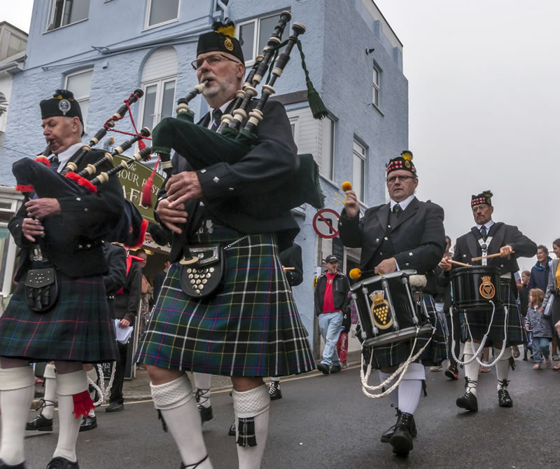 Kernow Pipes and Drums at Newquay lifeboat day 2018