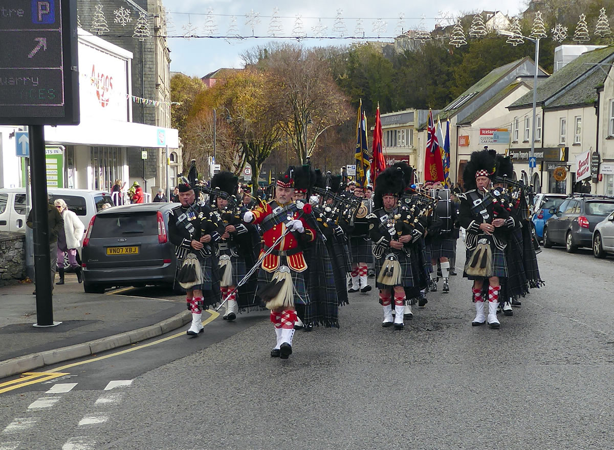 Kernow Pipes & Drums Remembrance Falmouth 2018