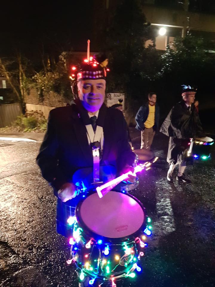 Kernow Pipes and Drums at Truro City of Lights 2018