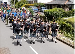 Kernow Pipes & Drums at Polperro Music Festival 2019