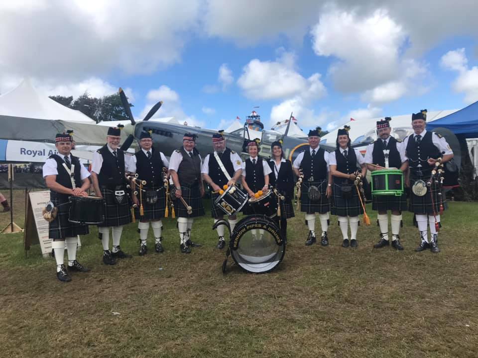 Kernow Pipes and Drums at Royal Cornwall show 2019