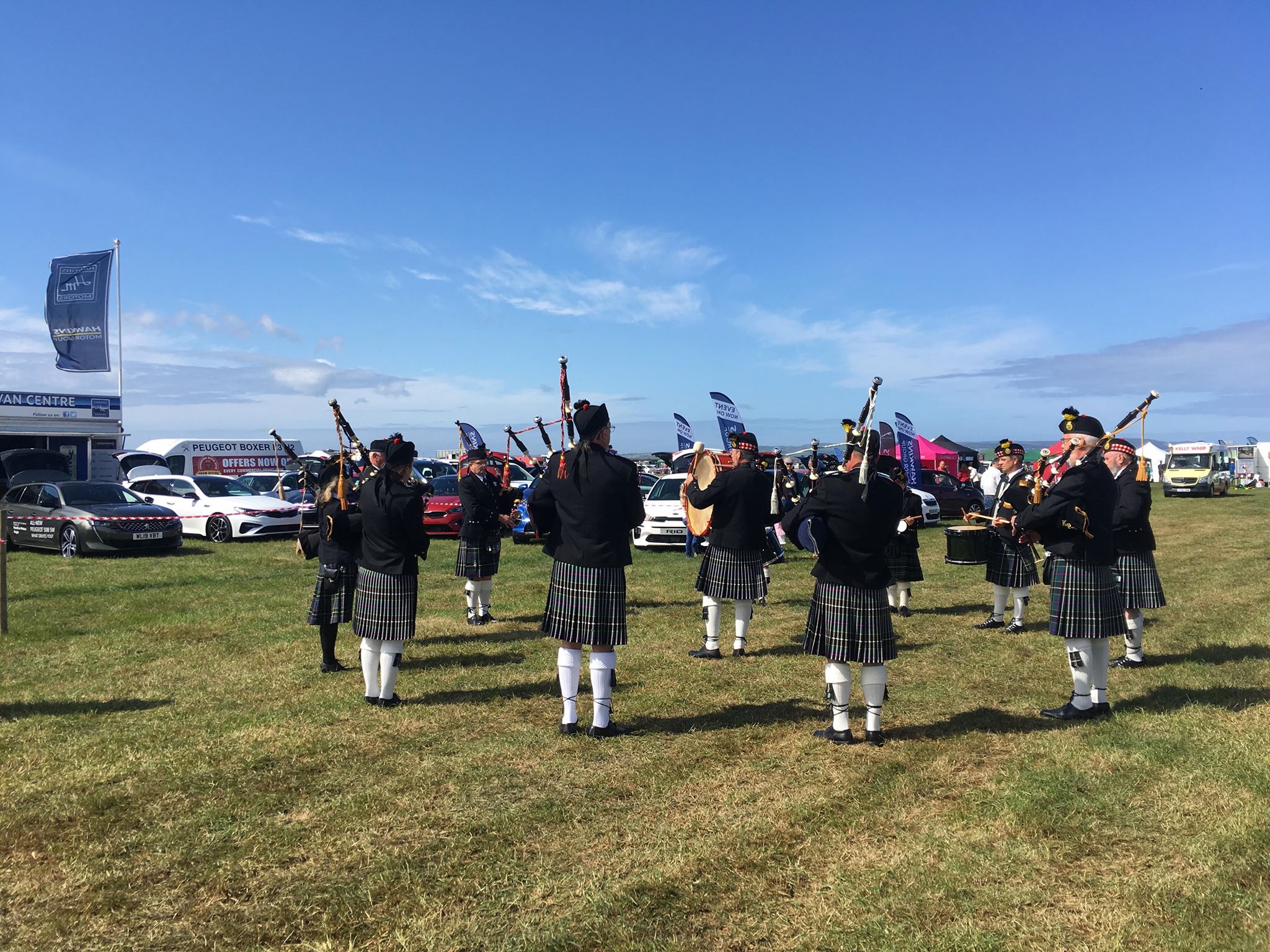 Kernow Pipes and Drums at Camborne Show 2019