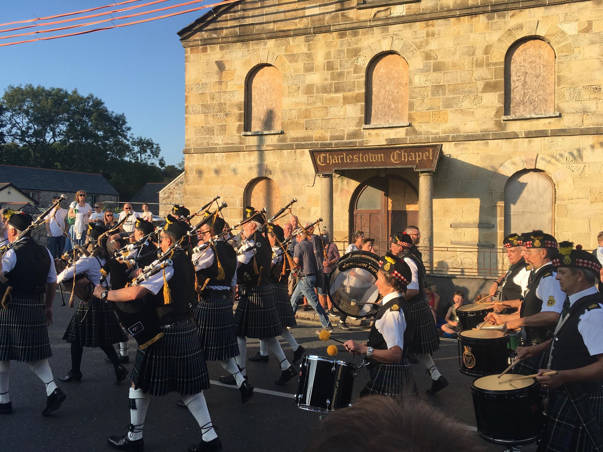 Kernow Pipes and Drums at Charlestown Carnival 2019