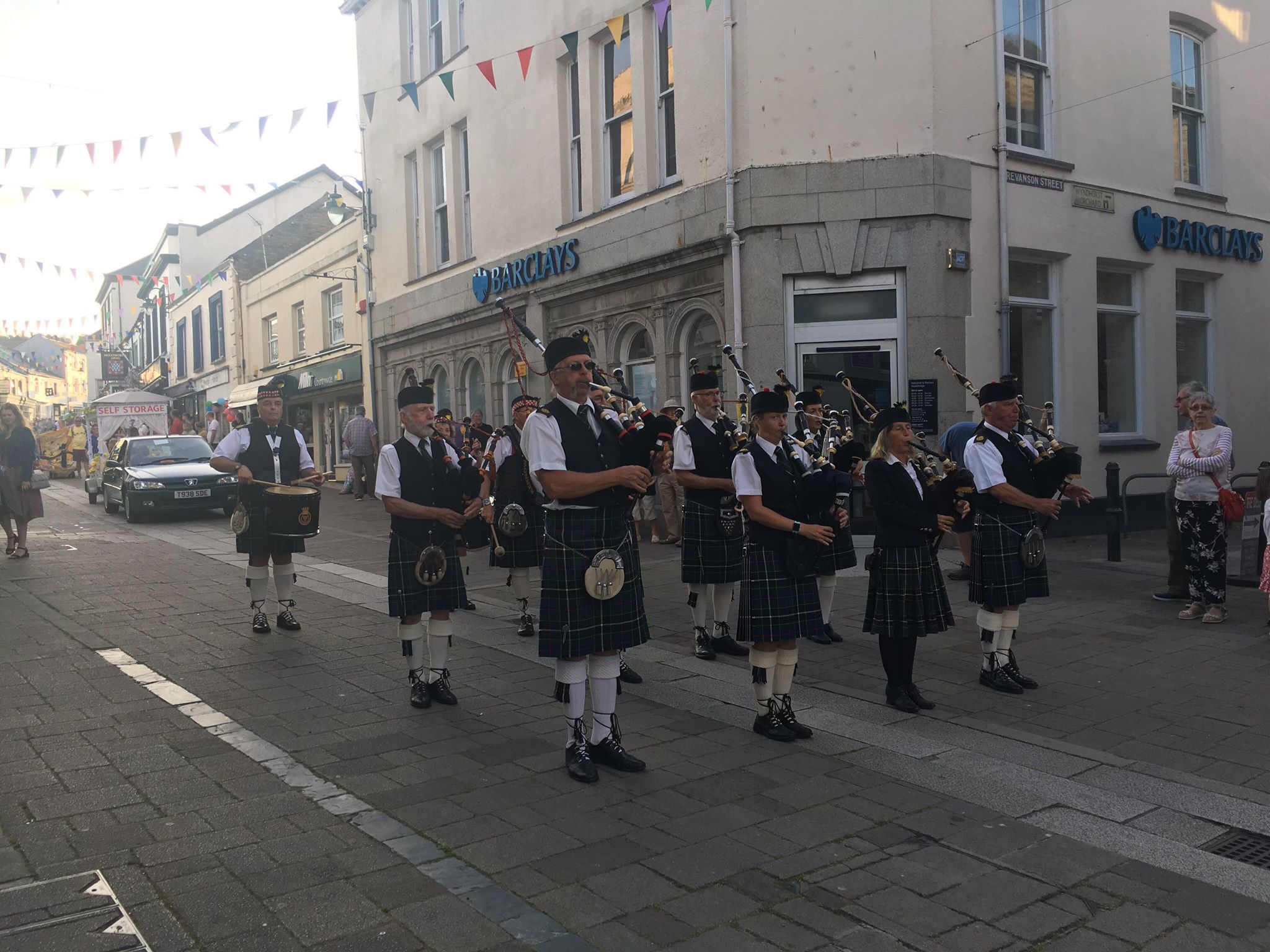 Kernow Pipes and Drums at Wadebridge Carnival 2019