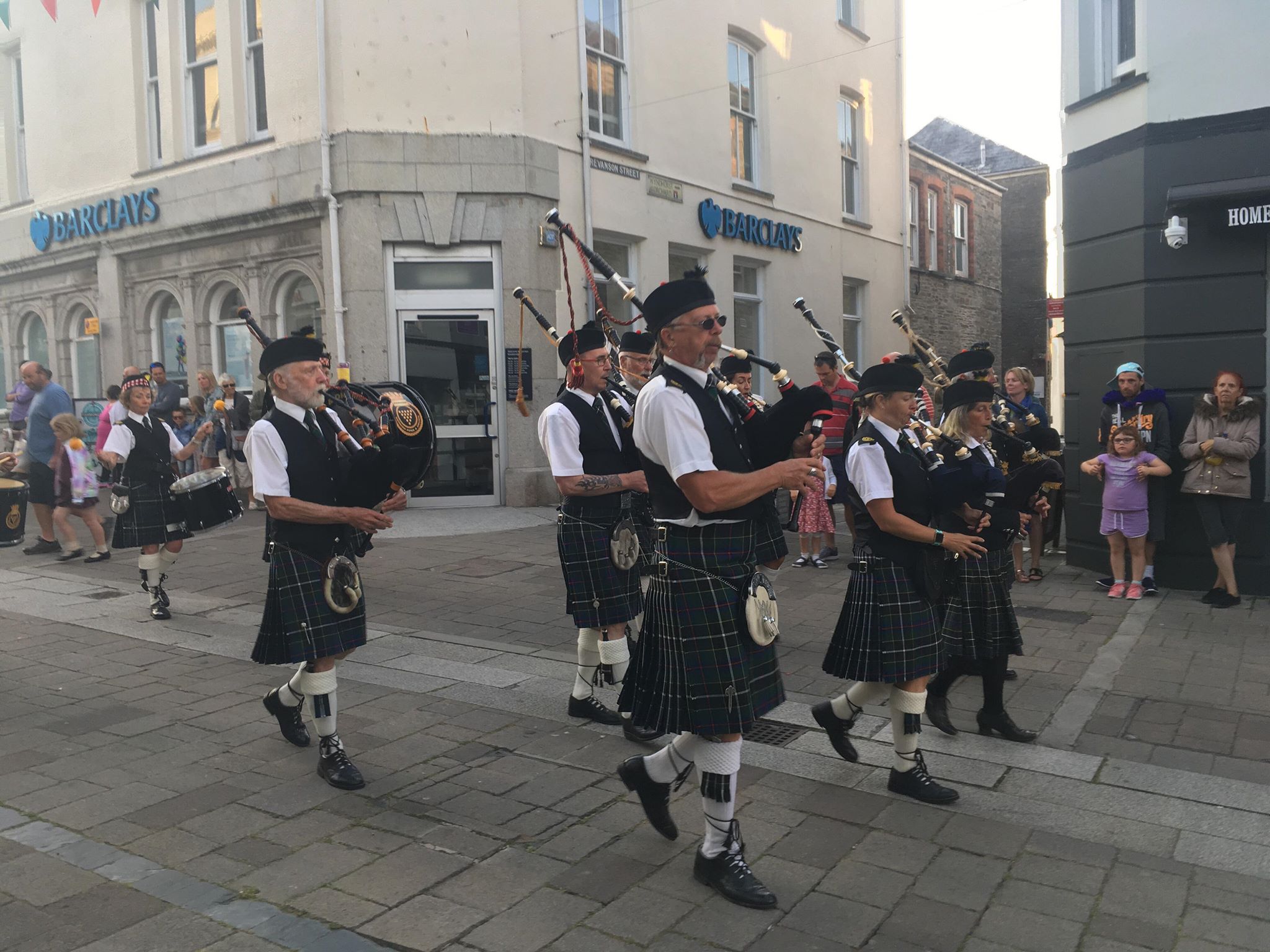 Kernow Pipes and Drums at Wadebridge Carnival 2019
