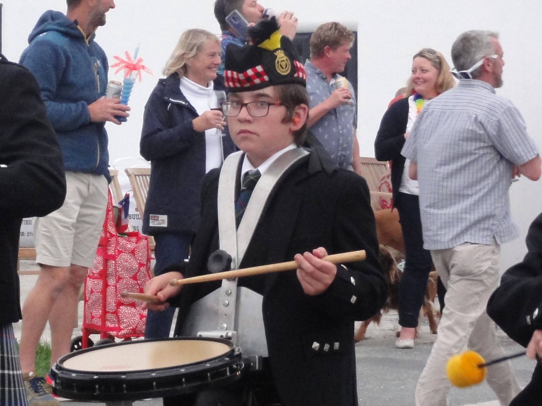 Henry of Kernow Pipes and Drums at St Merryn carnival 2019