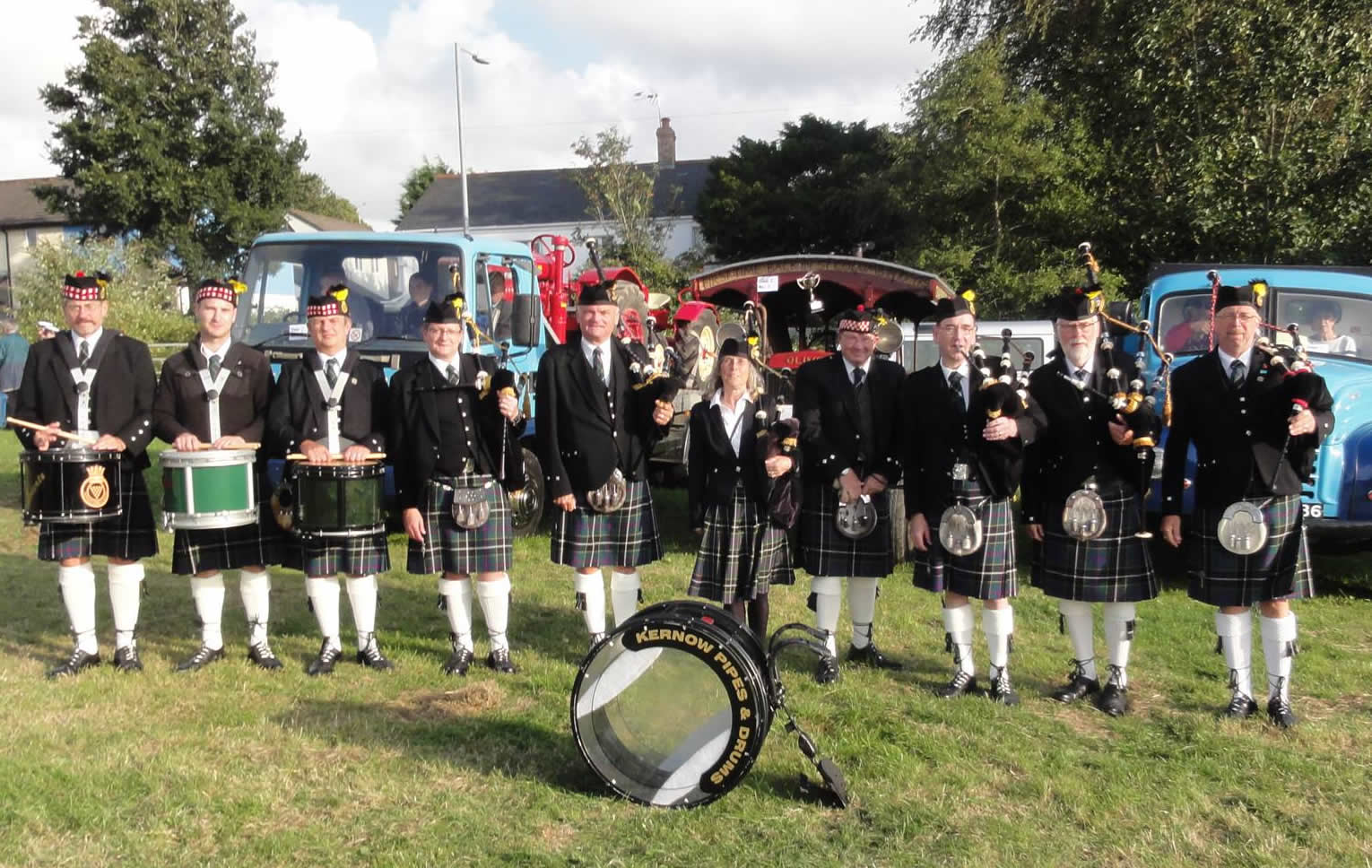 kernow pipes and drums at st coulomb major carnival 2019